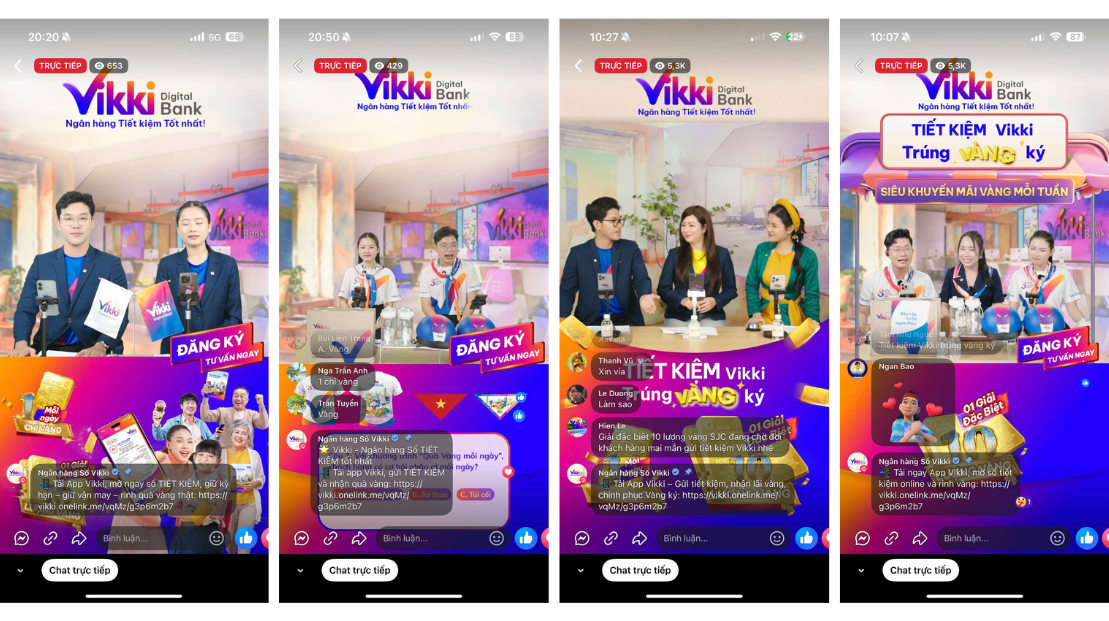Chuỗi livestream hằng ngày (Daily Livestream) được Vikki duy trì đều đặn để giữ kết nối với khách hàng