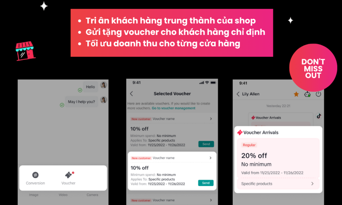 Tăng tương tác & Doanh thu với Chat Voucher – Tính năng mới được ra mắt của TikTok Shop