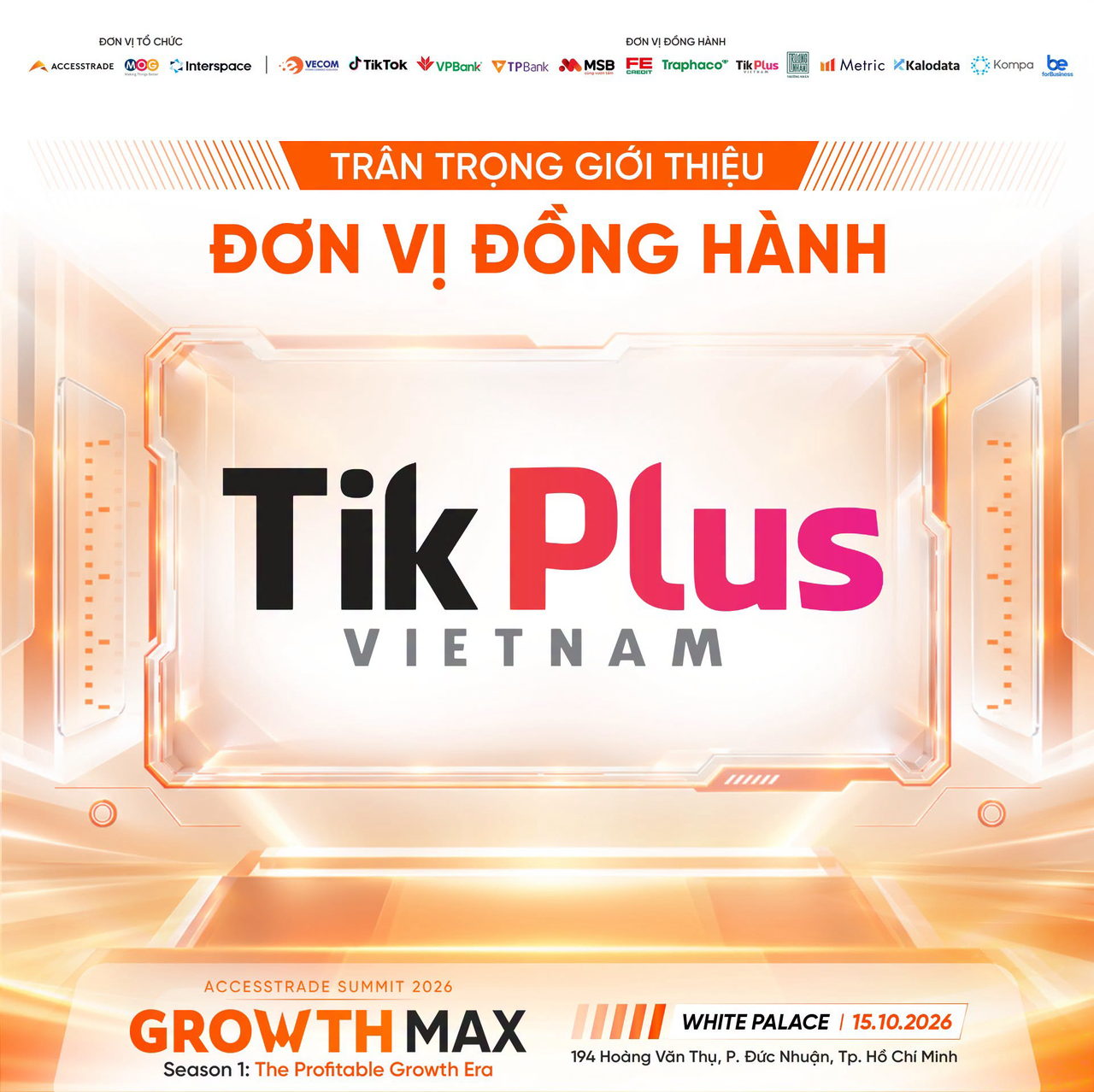 TikPlus Vietnam khẳng định dấu ấn tại ACCESSTRADE SUMMIT 2026 – GROWTH MAX Season 1: The Profitable Growth Era